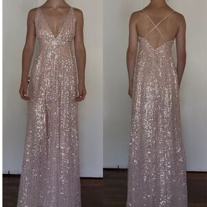 Light Blush Sequin Formal Gown
